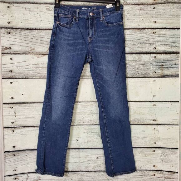 Old Navy Boys 14 Straight Jeans Built-In Flex Adjustable Waist Blue Denim - Picture 1 of 7